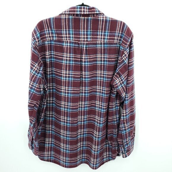 Men's L.L. Bean Chamois Cloth 100% Cotton Traditional Fit Plaid Flannel Shirt M - Picture 2 of 16